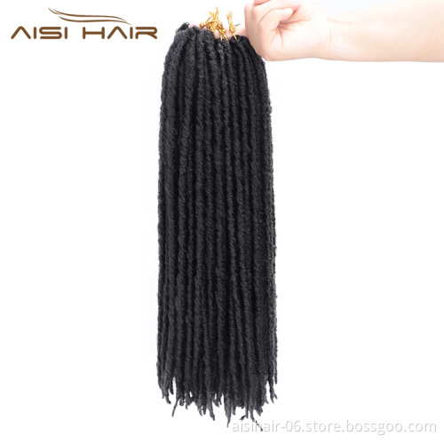 Aisi Hair 16 Inch Dreadlocks Crochet Braids Soft Goddess Faux Locs Crochet Hair Synthetic Braiding Hair 20 Inch Dreadlocks Braid